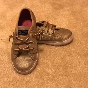 Sperry Seacoast Jr. Gold shimmer 6